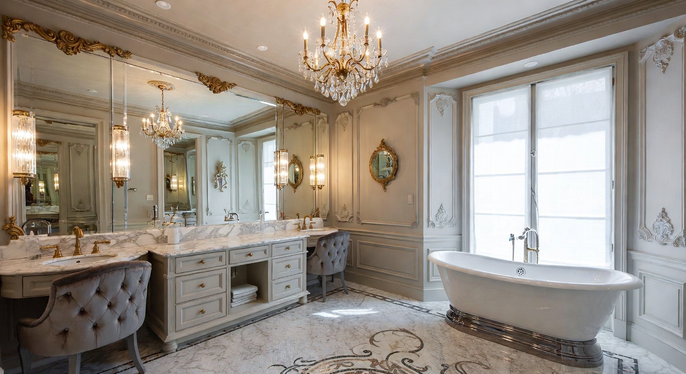 Hollywood Regency Bathroom Design Ideas | AI Interior Design ...