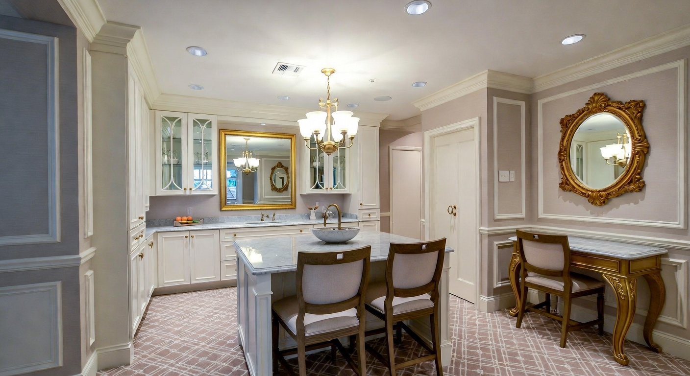 Hollywood Regency Butler's Pantry Design Ideas | AI Interior Design ...