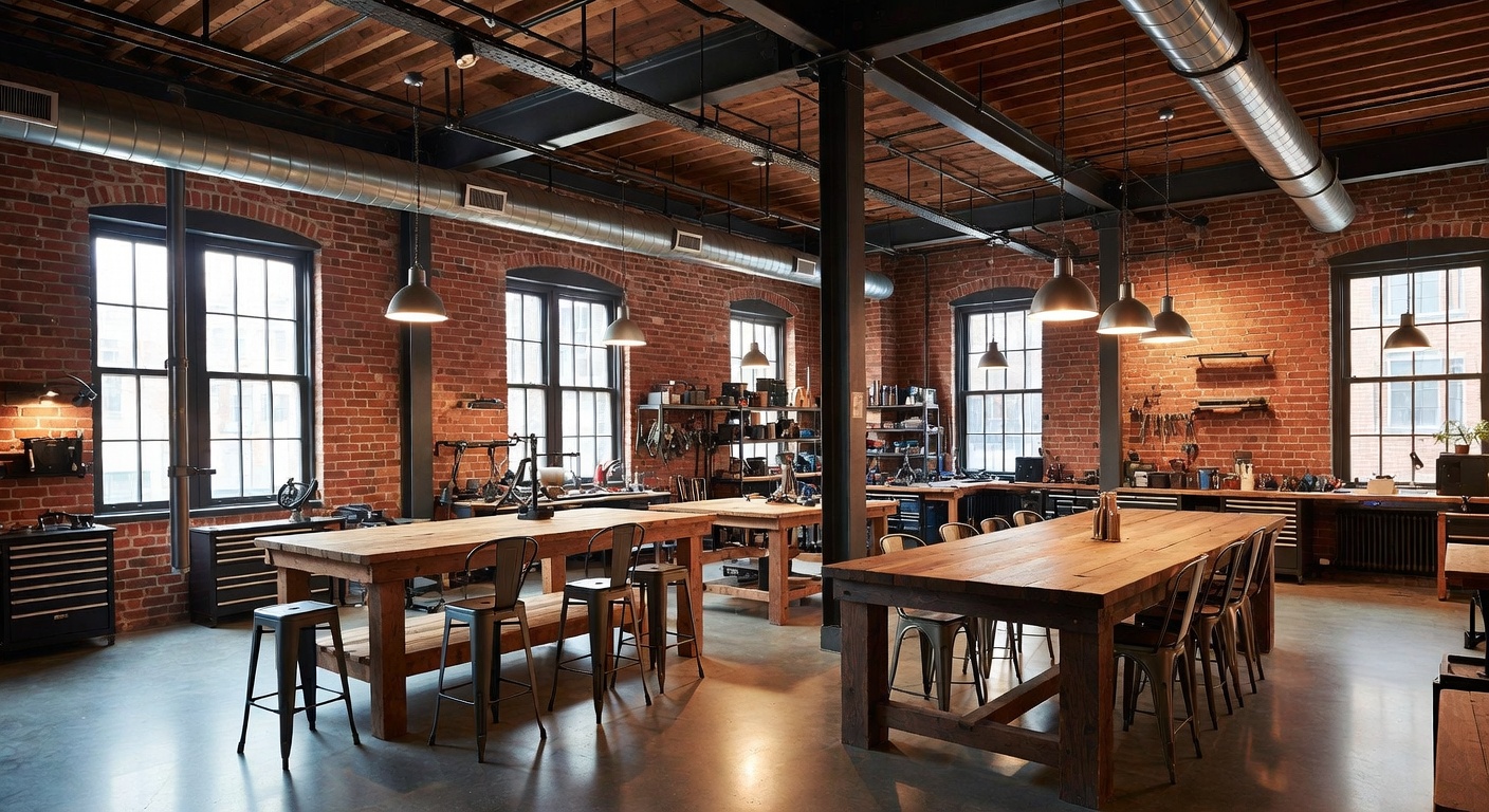 Industrial Workshop Design Ideas | AI Interior Design | NewInterior AI