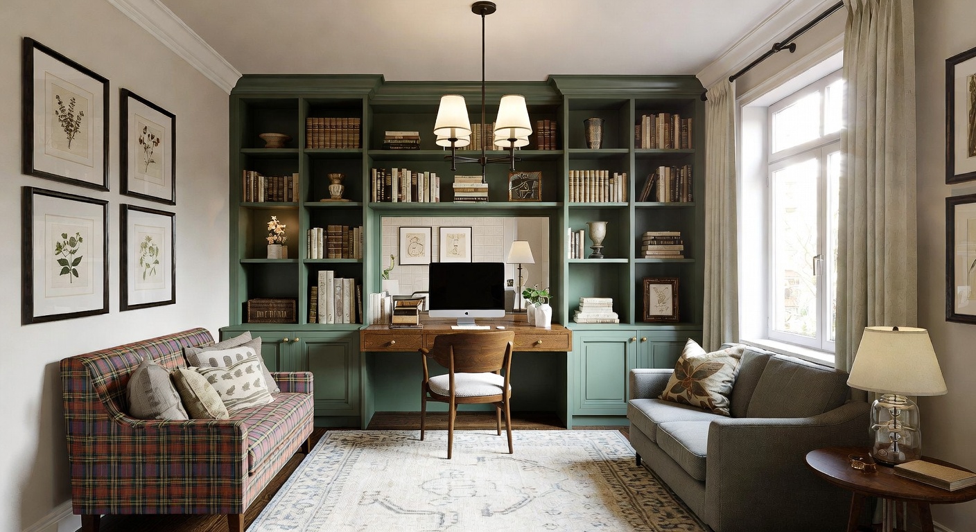Light Academia Home Office Design Ideas | AI Interior Design ...
