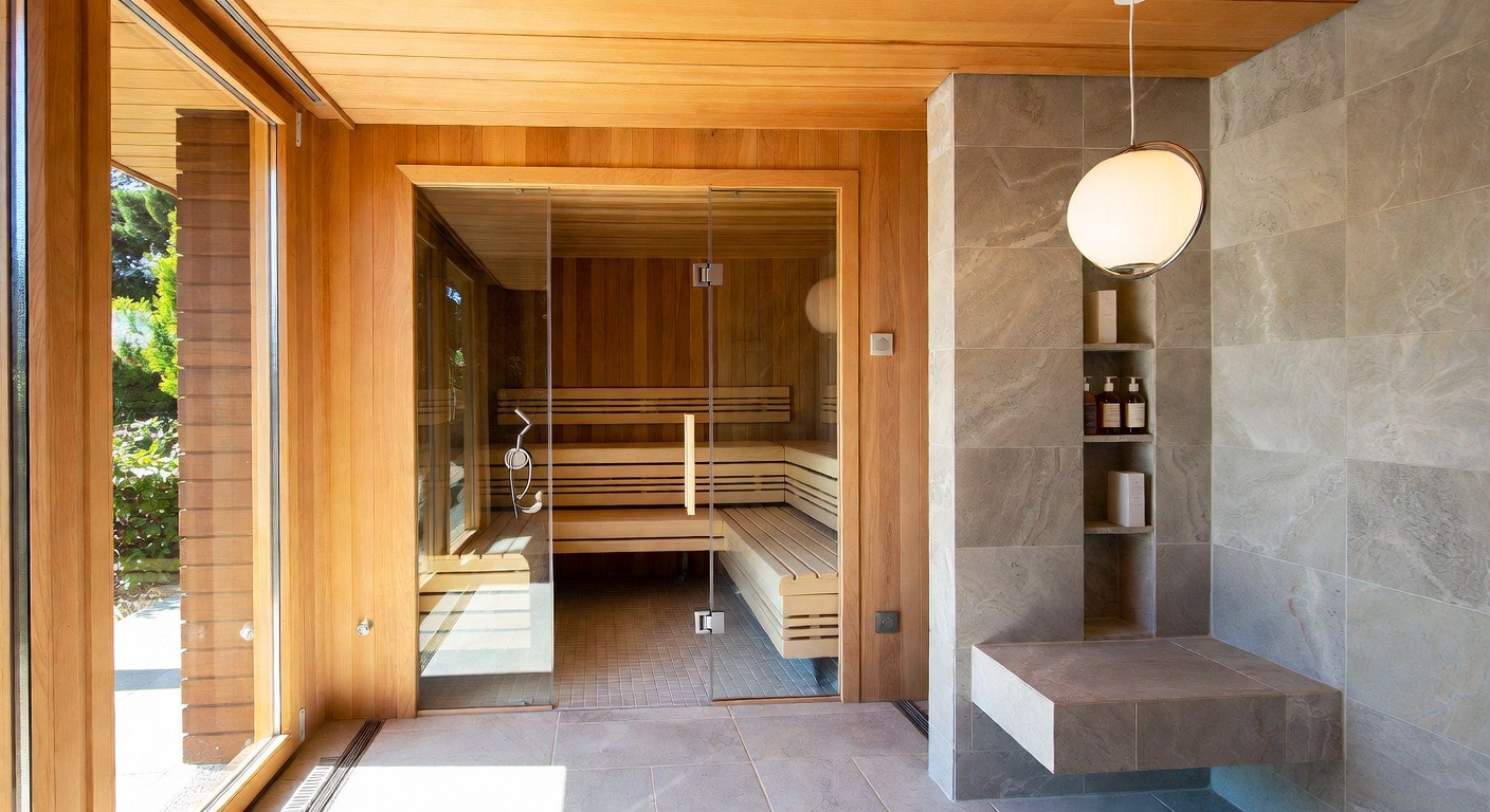 Mid-Century Modern Sauna / Spa Room Design Ideas | AI Interior Design ...