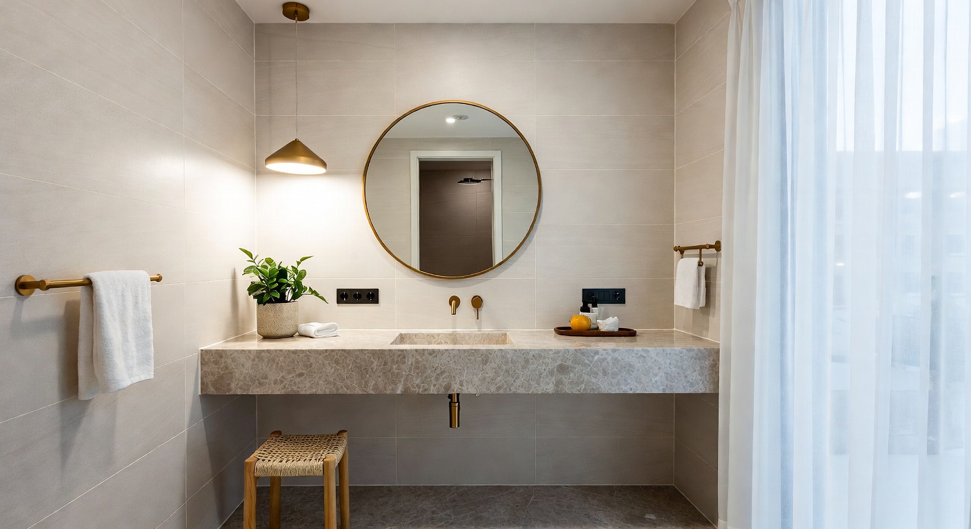 Minimalist Powder Room Design Ideas | AI Interior Design | NewInterior AI