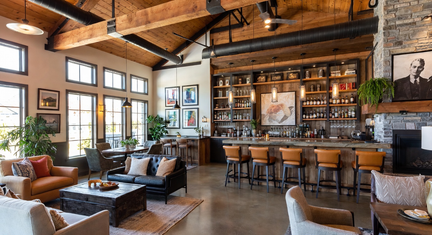 Modern Prairie Bar Room Design Ideas | AI Interior Design | NewInterior AI