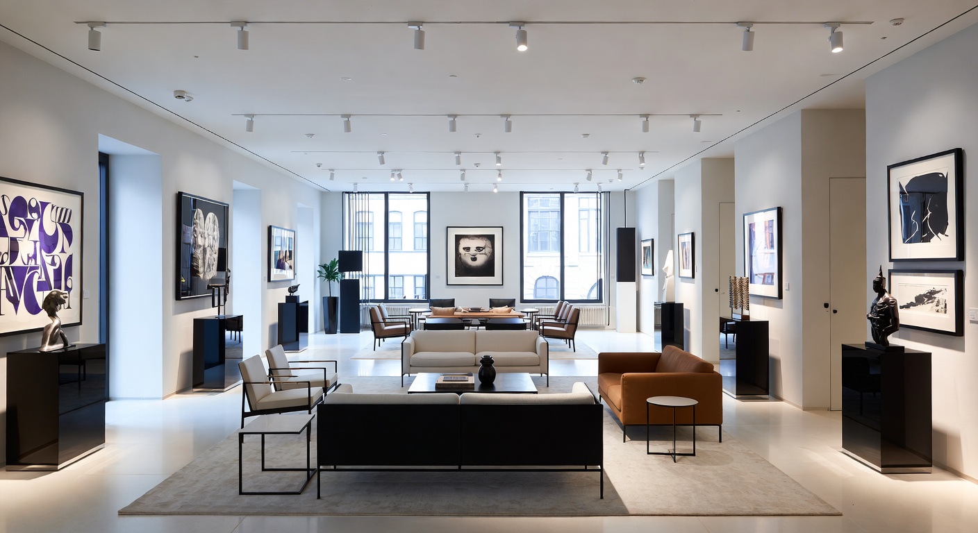 Modern Collection Display Modern Gallery / Art Display Design Ideas | AI Interior Design ...