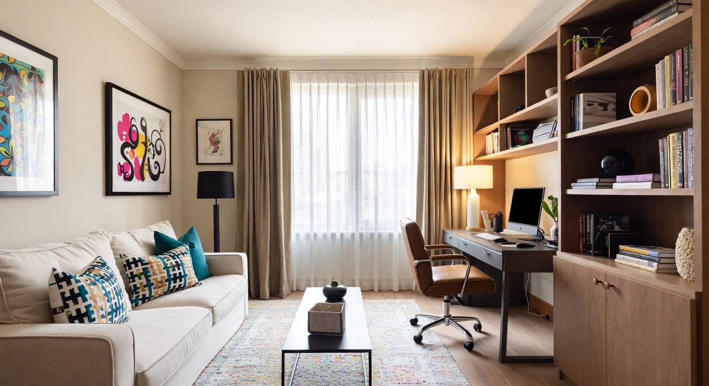 Postmodern Home Office Design Ideas | AI Interior Design | NewInterior AI