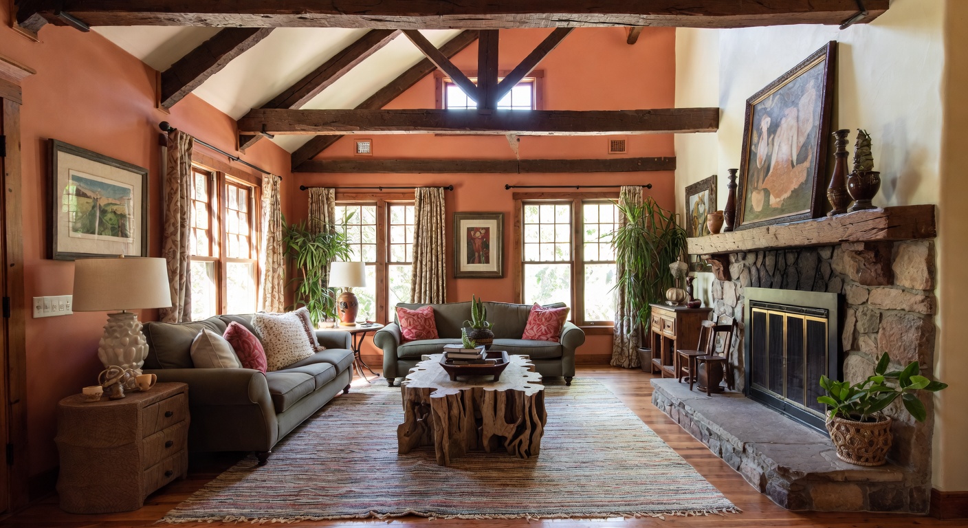 Rustic Living Room Design Ideas | AI Interior Design | NewInterior AI