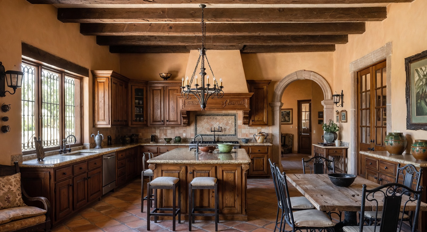 Spanish Colonial Kitchen Design Ideas | AI Interior Design | NewInterior AI