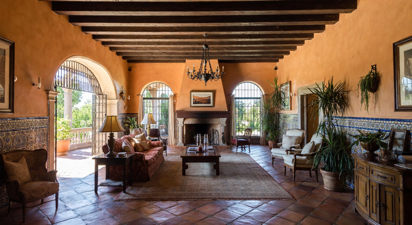 Spanish Colonial Living Room Design Ideas | AI Interior Design ...