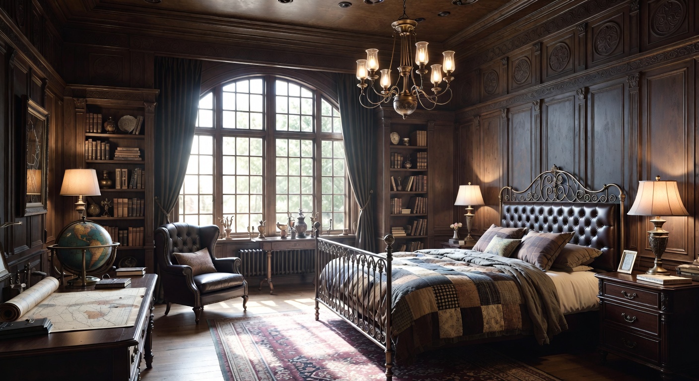 Steampunk Bedroom Design Ideas | AI Interior Design | NewInterior AI