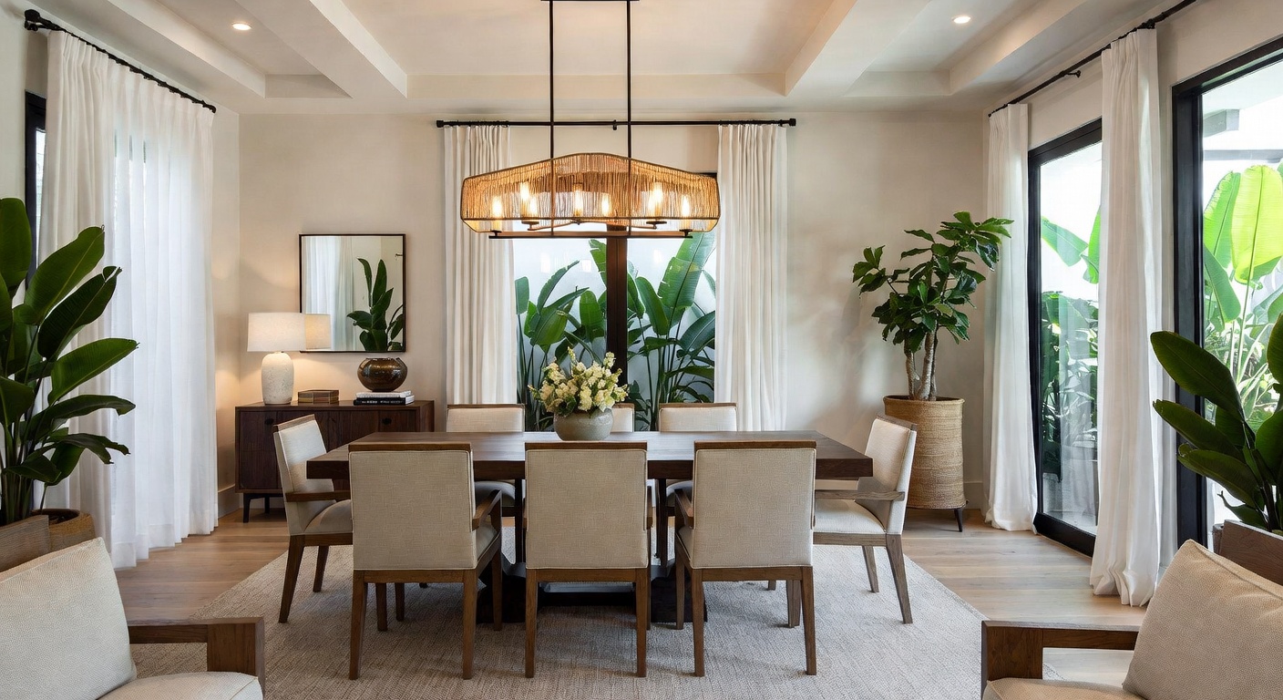 Tropical Dining Room Design Ideas | AI Interior Design | NewInterior AI