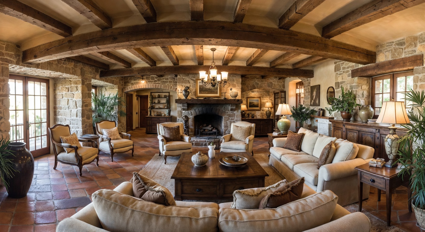 Tuscan Basement Design Ideas | AI Interior Design | NewInterior AI