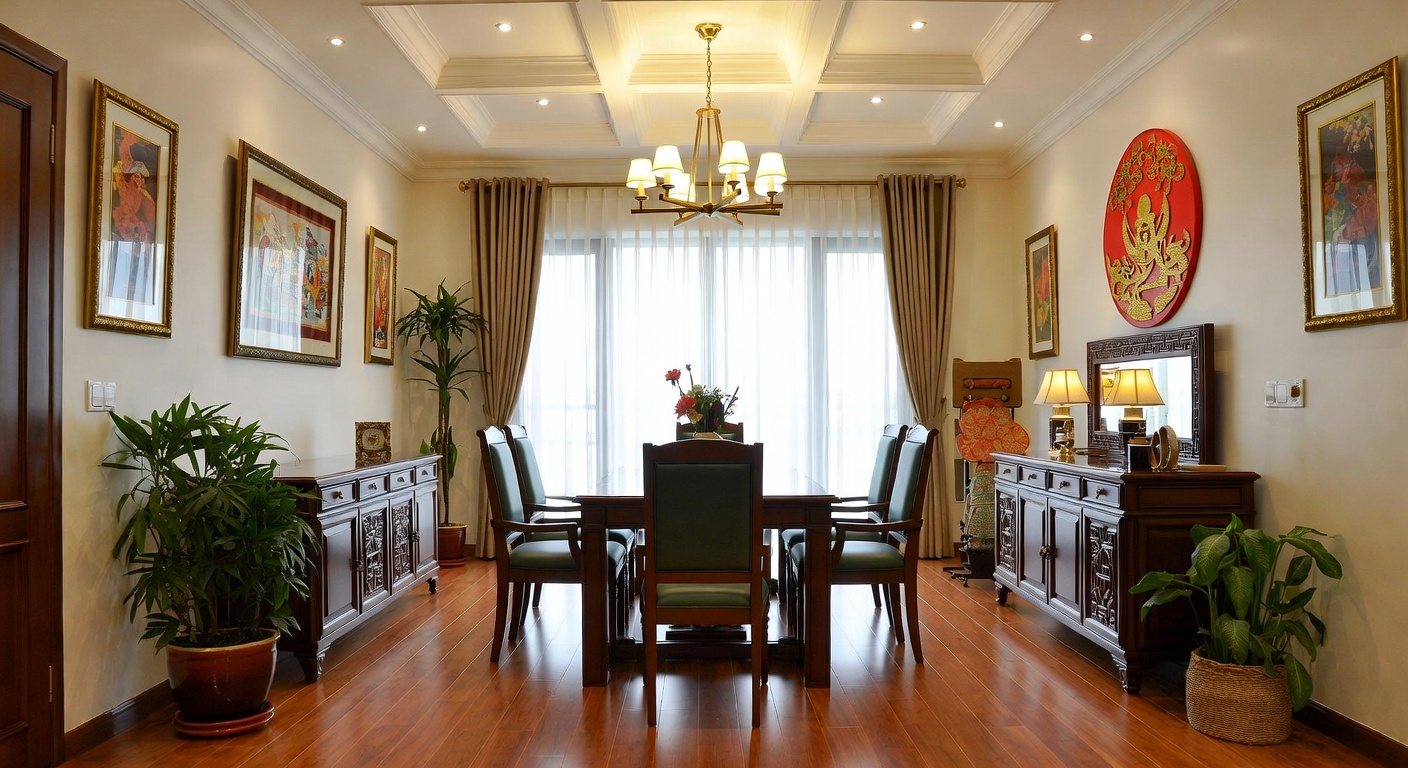 Vietnamese Dining Room Design Ideas | AI Interior Design | NewInterior AI