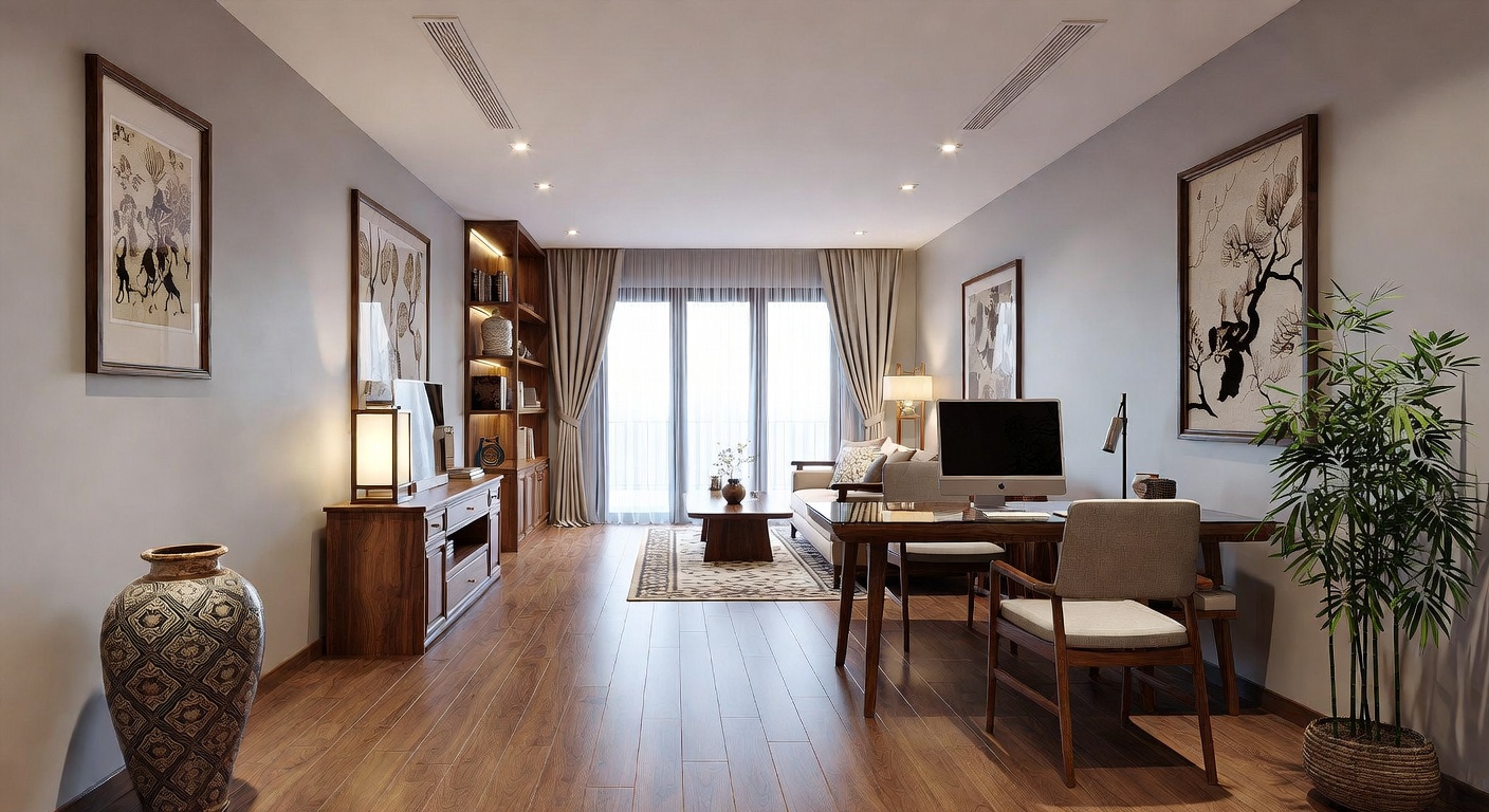 Vietnamese Home Office Design Ideas | AI Interior Design | NewInterior AI