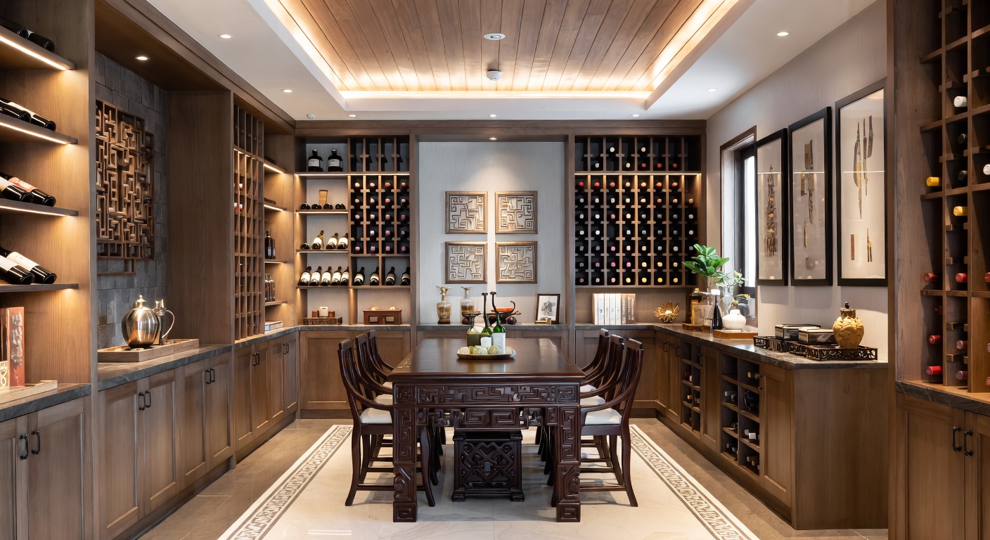 Vietnamese Wine Cellar Design Ideas | AI Interior Design | NewInterior AI